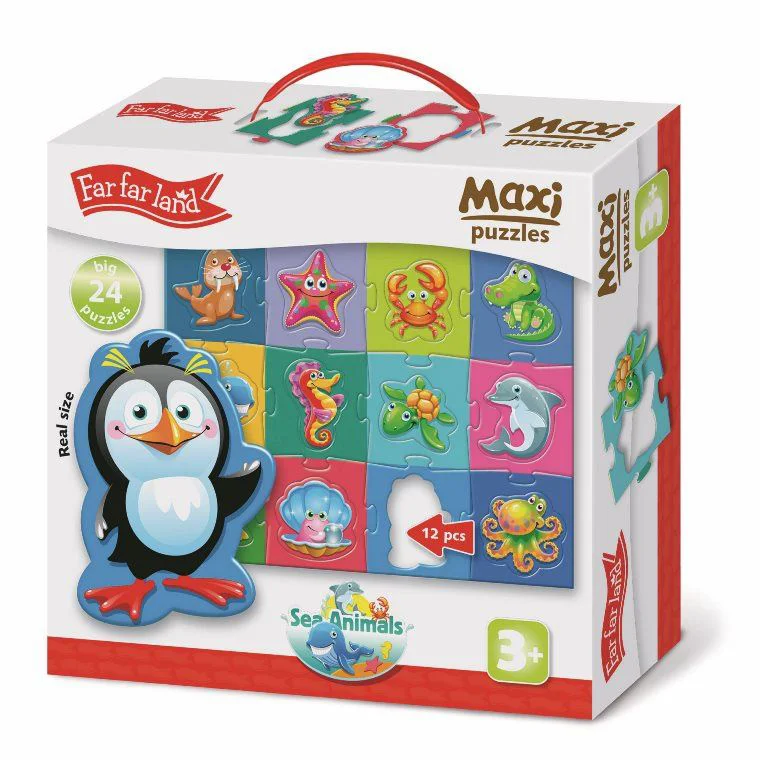 image for Puzzle Maxi Far Far Land Animale marine, 61*47cm, 24 el. foto