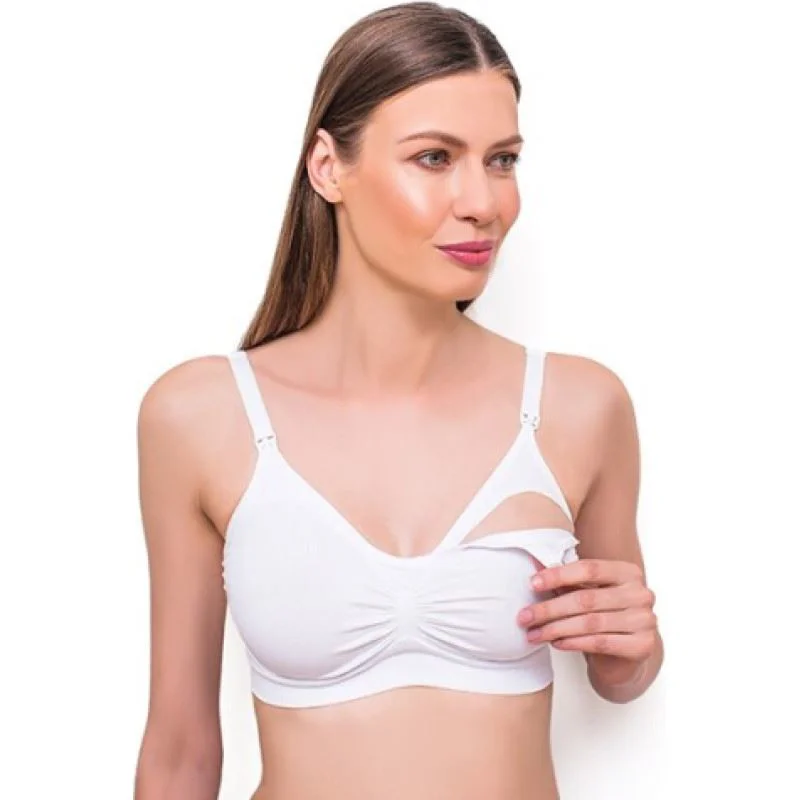 Sutien pentru alaptare BabyOno cu ioni de argint Alb (F75-80)