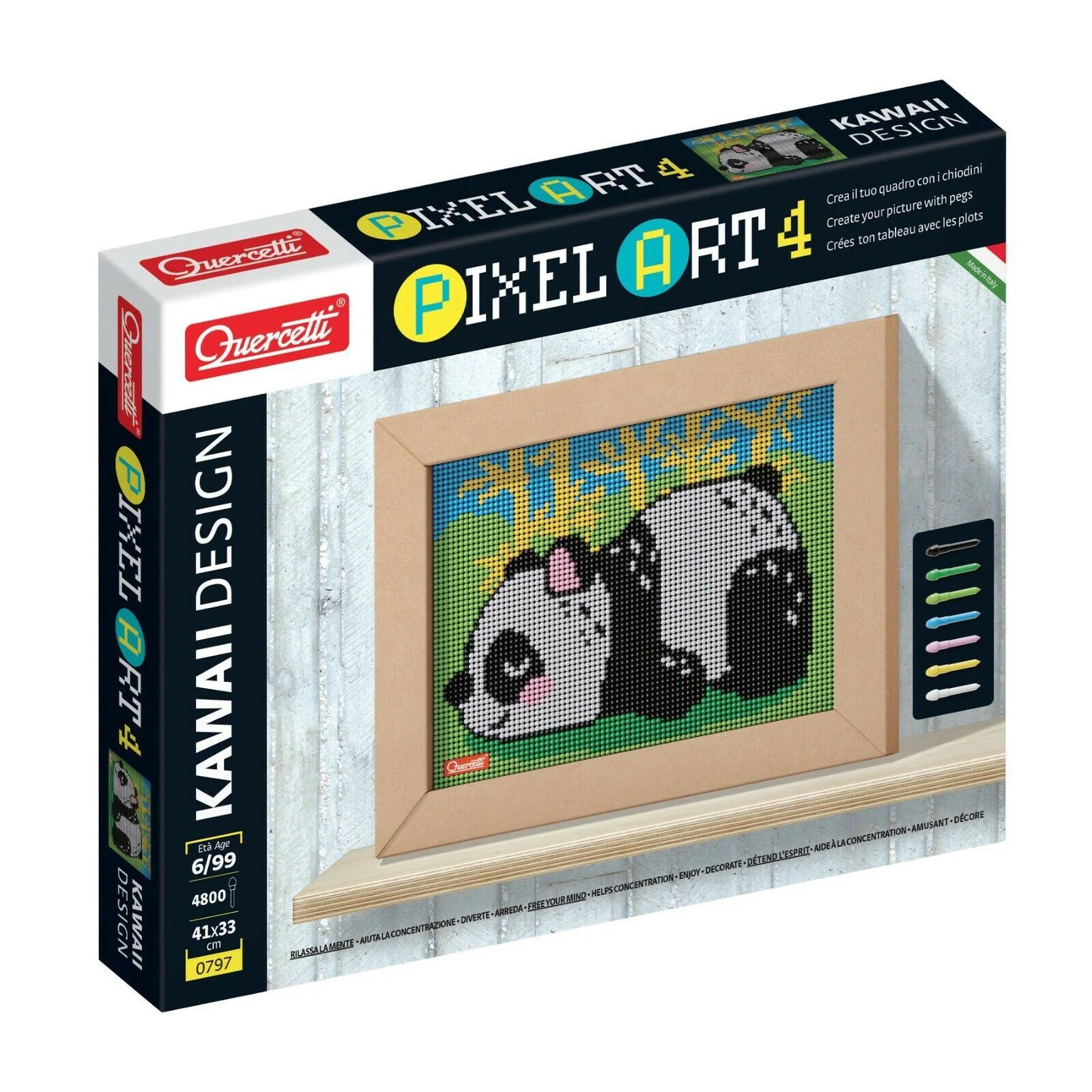 Set Pixel Art 4 Kawaii Panda Quercetti