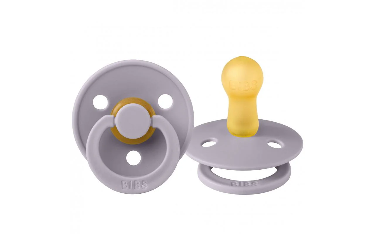 Suzeta rotunda BIBS Fossil Grey din latex (6-18 luni) foto