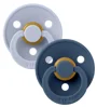 Set 2 suzete rotunde din latex BIBS Dusty Blue/Steel Blue (0-6 luni) foto
