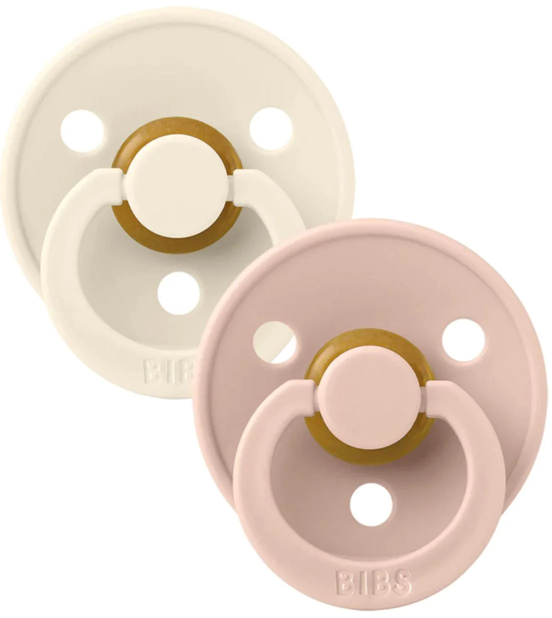 Set 2 suzete rotunde din latex BIBS Colour Ivory/Blush (6-18 luni) foto