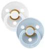 Set 2 suzete rotunde din latex BIBS Colour White/Baby Blue (6-18 luni) foto