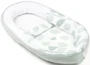 Babynest din bumbac organic Doomoo Cocoon Leaves Aqua Green