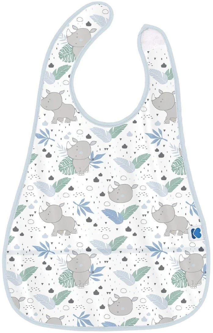 image for Baveta impermeabila cu buzunar KikkaBoo Savanna Pattern Blue foto