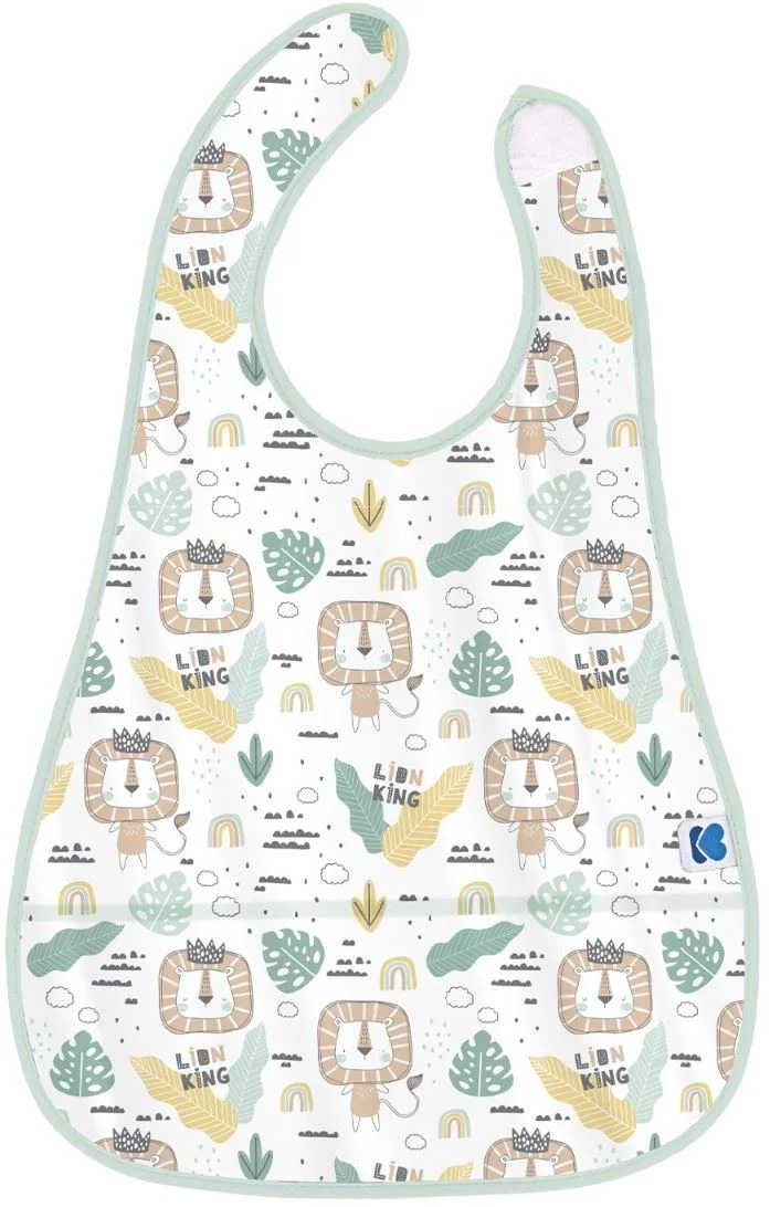 image for Baveta impermeabila cu buzunar KikkaBoo Savanna Pattern Mint foto