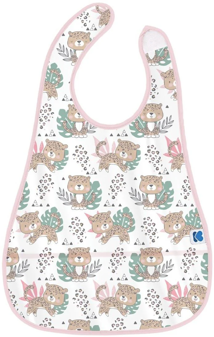 image for Baveta impermeabila cu buzunar KikkaBoo Savanna Pattern Pink foto