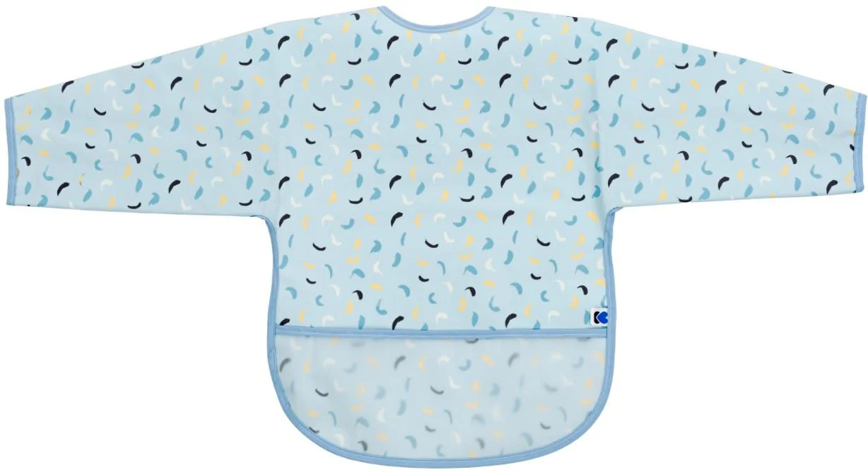 image for Baveta impermeabila cu maneci si buzunar KikkaBoo Arty Blue Pattern foto