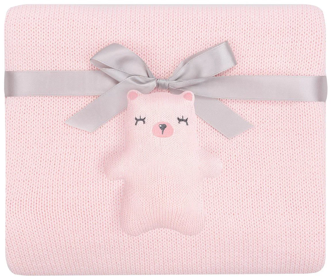 Paturica crosetata din bumbac KikkaBoo Bear with me Pink