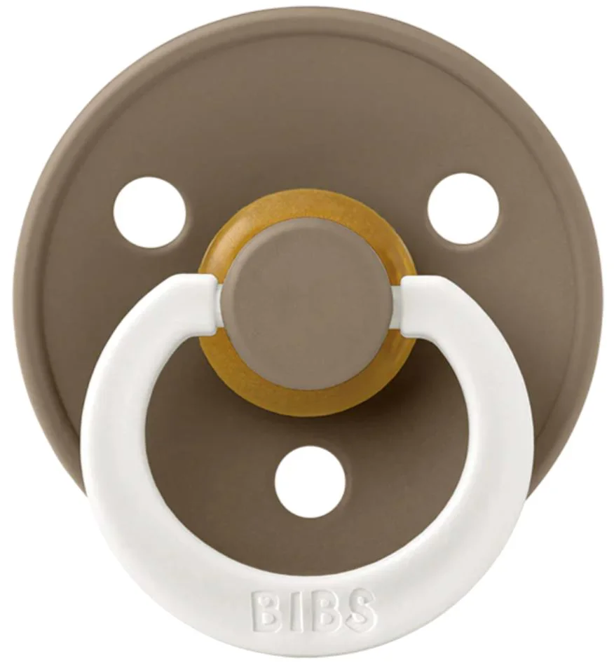Suzeta rotunda BIBS Dark Oak Night din latex (0-6 luni) foto