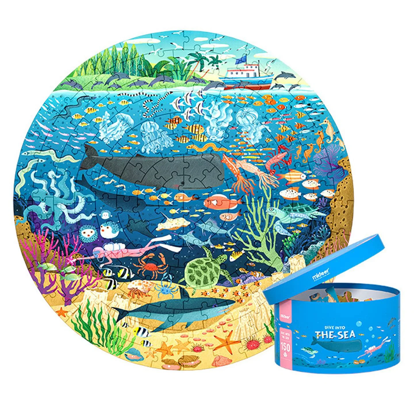image for Puzzle rotund Mideer Scufunda-te in mare, 150 el. foto