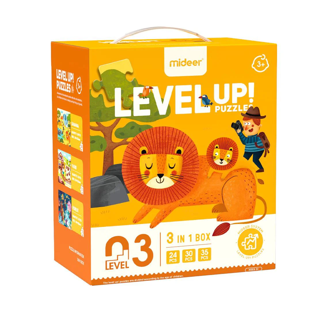 image for Seria de puzzle-uri Scene cu animale, 3 in 1, nivelul 3 foto