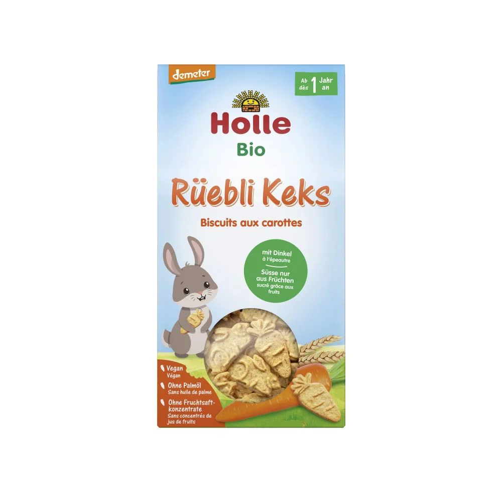 Печенье Holle Organic из полбы с морковью (12+ мес.), 125 г.