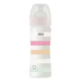 Biberon din plastic Chicco Girl cu tetina din silicon cu flux mediu, 250 ml