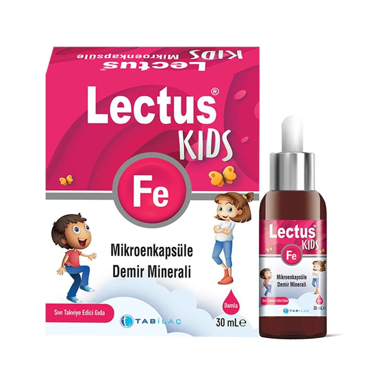 Picaturi Tab Ilac Lectus Kids Fe 8,5mg fara coloranti si zahar, 30 ml