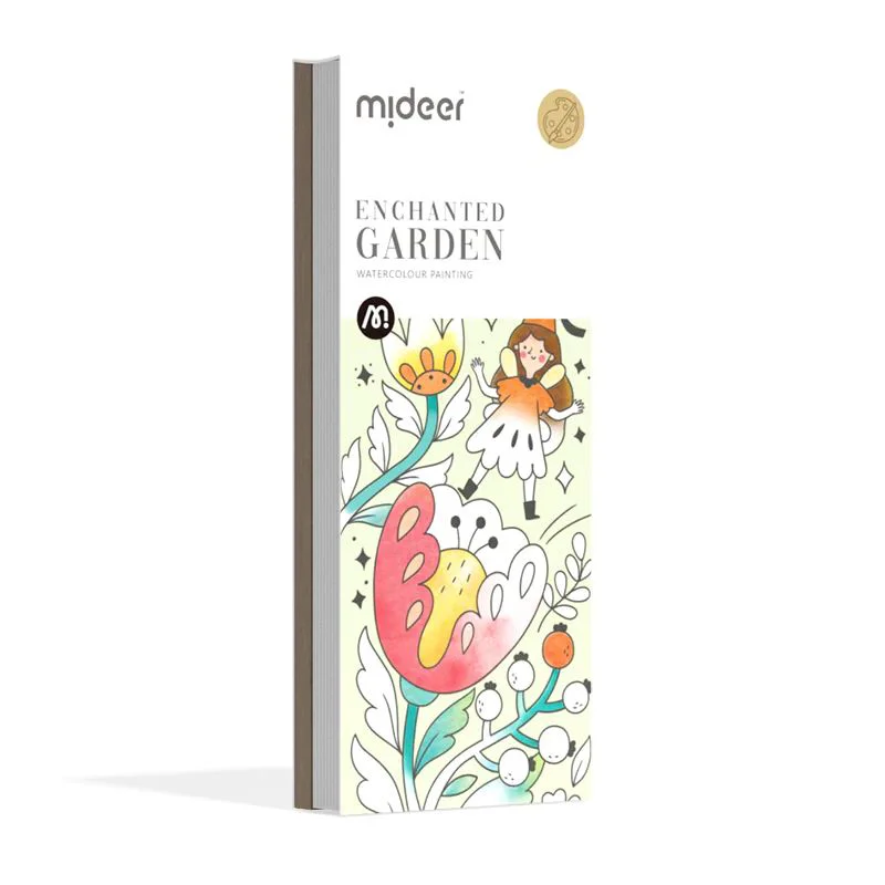 image for Carte de colorat cu acuarele inclusa Mideer Gradina fermecata foto