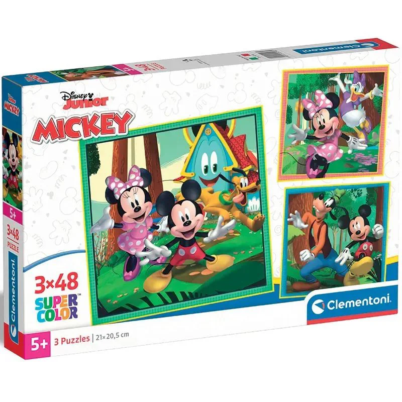 Puzzle Clementoni Super Color Mickey/Minnie, 3x48 piese foto