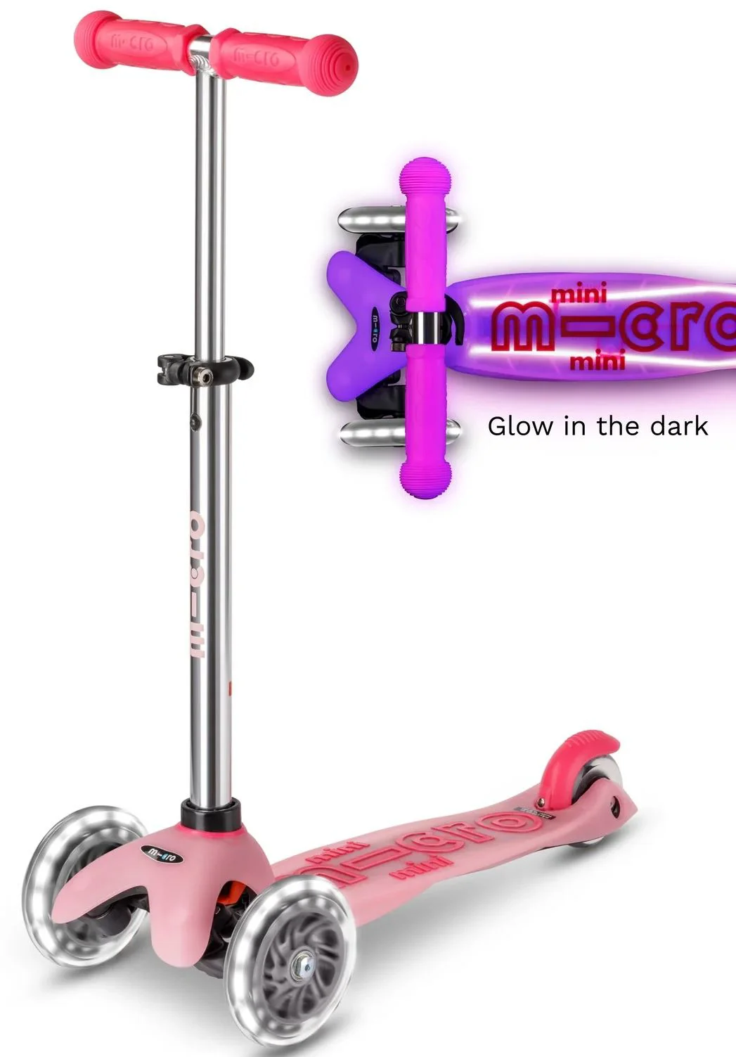 image for Самокат Micro Mini Deluxe Glow LED Frosty Pink foto