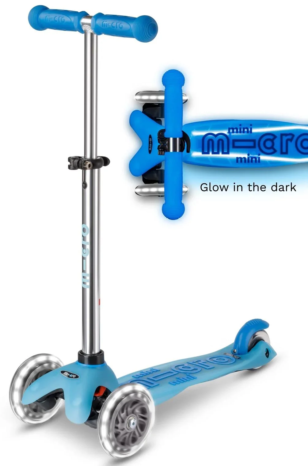 image for Самокат Micro Mini Deluxe Glow LED Plus Artic Blue foto