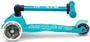 Складной самокат Micro Mini Deluxe Foldable LED Aqua