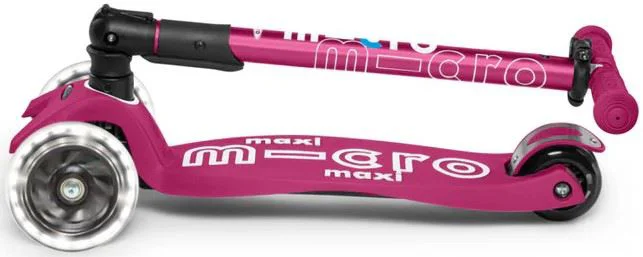 Trotineta pliabila Micro Maxi Deluxe Foldable LED Berry Red foto