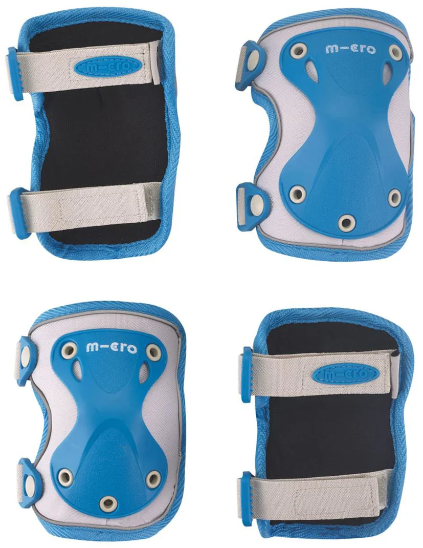 Комплект защиты для коленей и локтей Micro светоотражающий Blue S