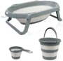 Set cadita pliabila BabyJem Anthracite, 3 piese