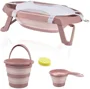 Set pentru baie BabyJem Somon cu cadita pliabila, 5 piese