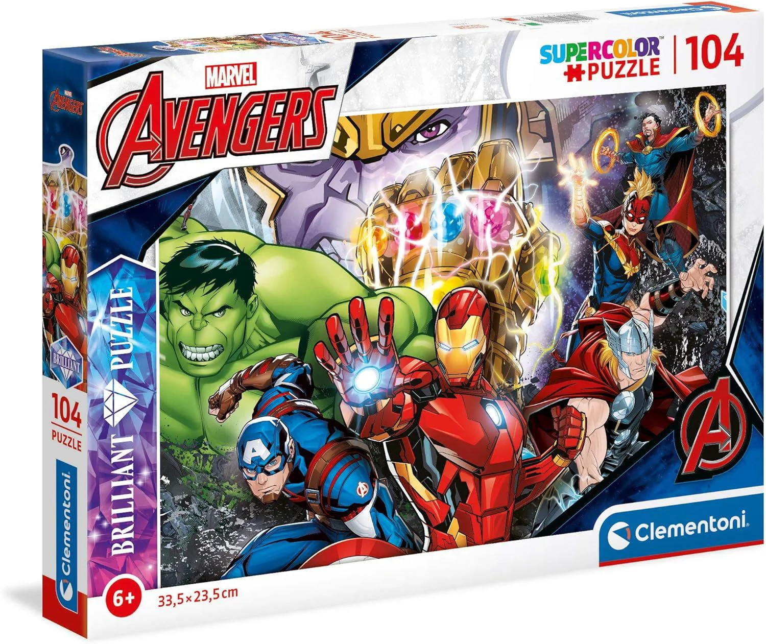 image for Puzzle Clementoni Brilliant Marvel, 104 piese foto