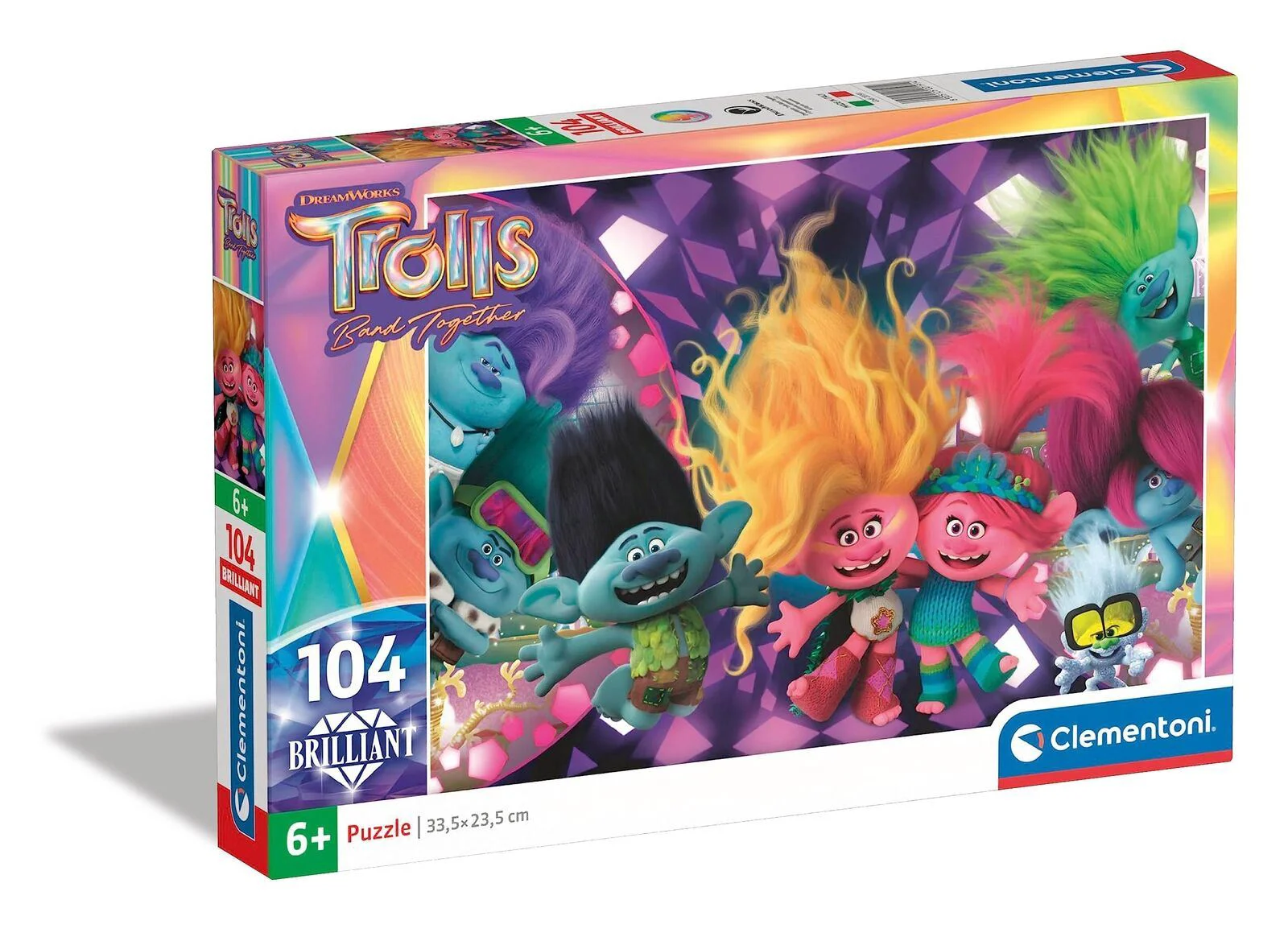 Puzzle Clementoni Brilliant Trolls 3, 104 piese foto