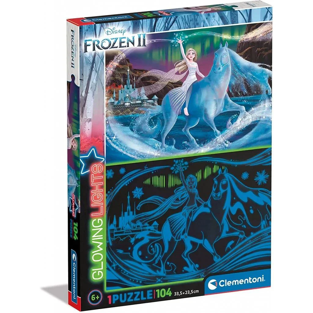 Puzzle cu efect fosforescent Clementoni Disney Frozen II, 104 piese foto