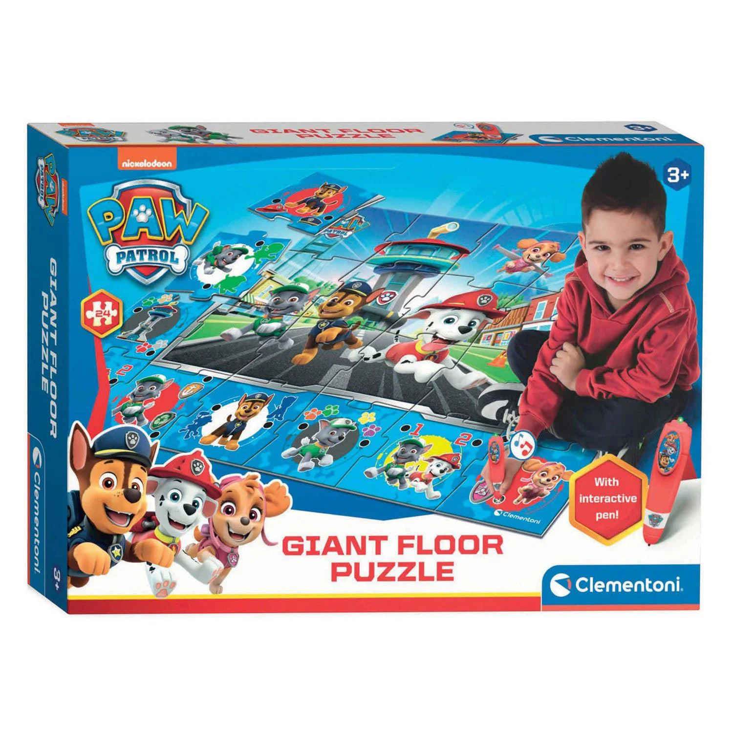 Puzzle Gigant Paw Patrol cu pix interactiv, 24 piese