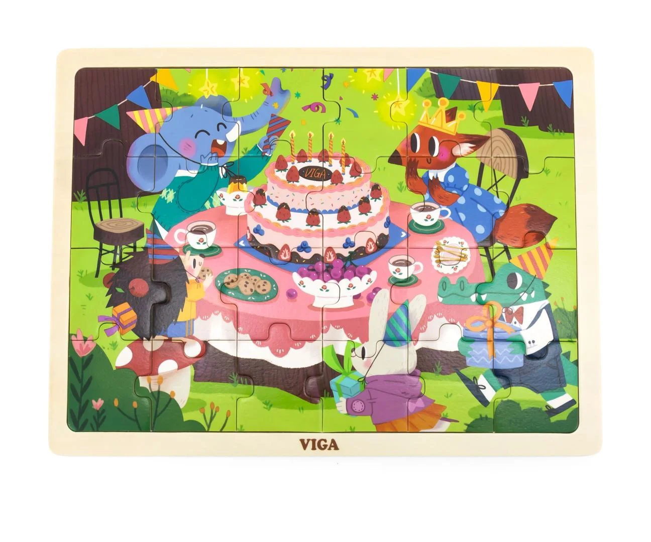 Деревянный пазл Viga Toys "День рождения", 24 детали