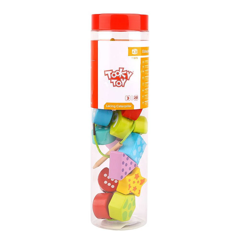 Jucarie din lemn cu siret Tooky Toy Omida