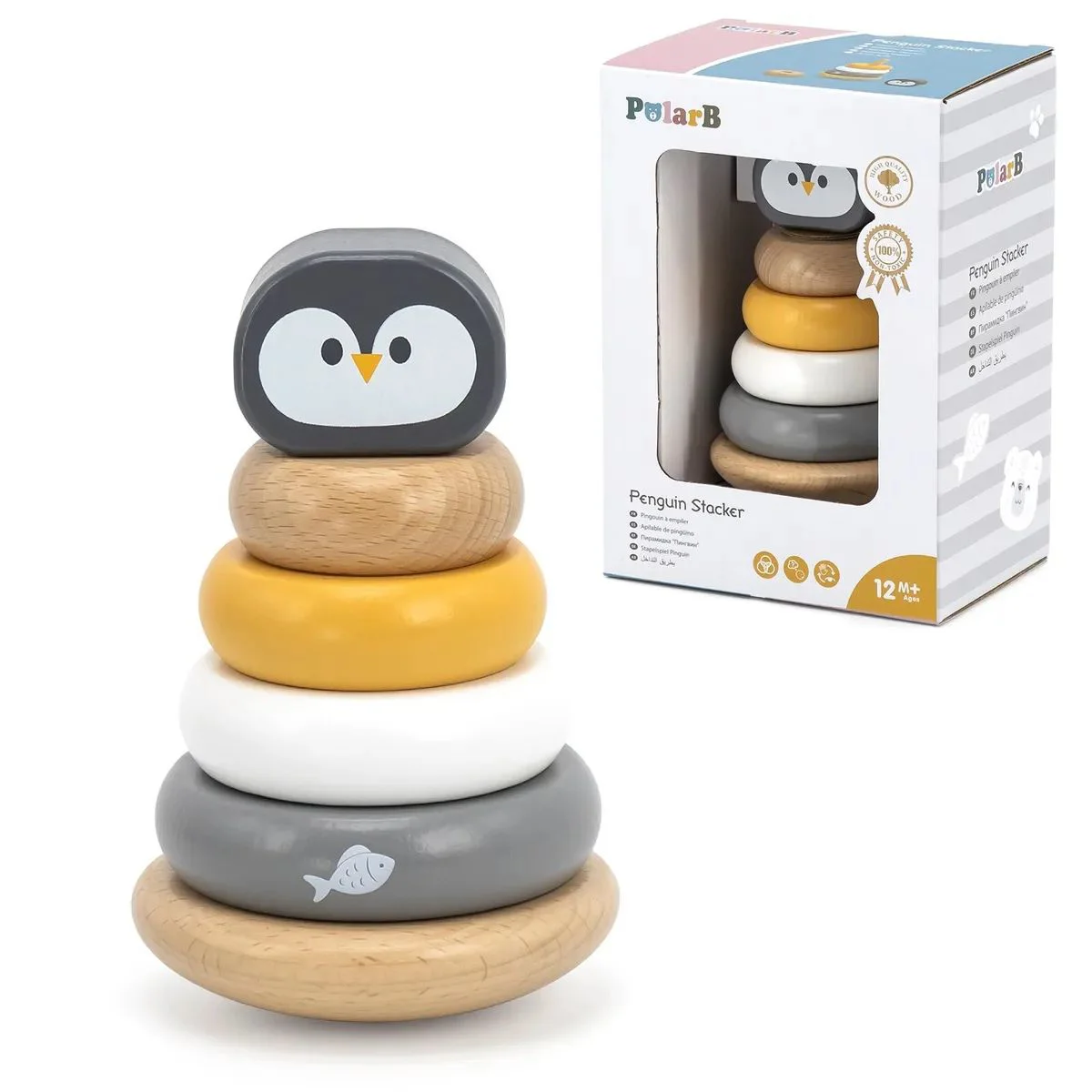 Piramida din lemn Viga Toys Pinguin