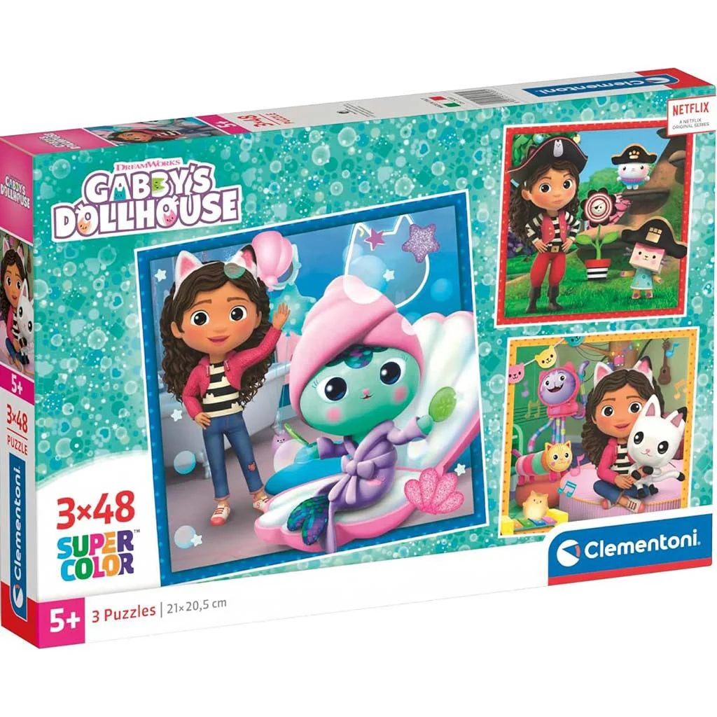 Puzzle Clementoni Gabby's Dollhouse, 3x48 piese foto