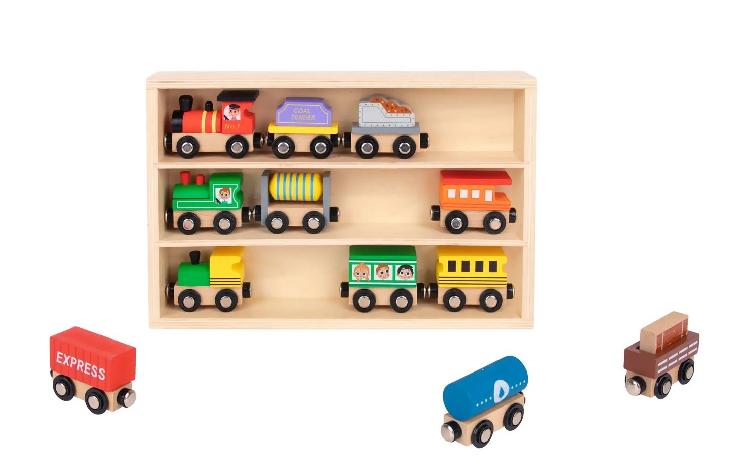 image for Set de joaca din lemn Tooky Toy Trenulete foto