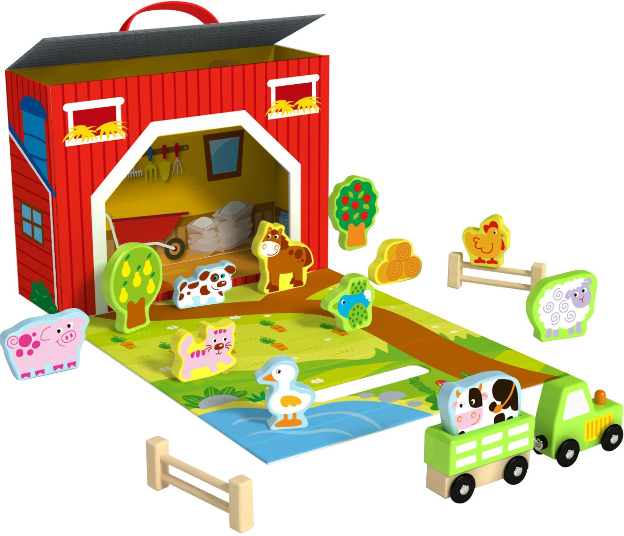 image for Set de joaca din lemn Tooky Toy Ferma foto