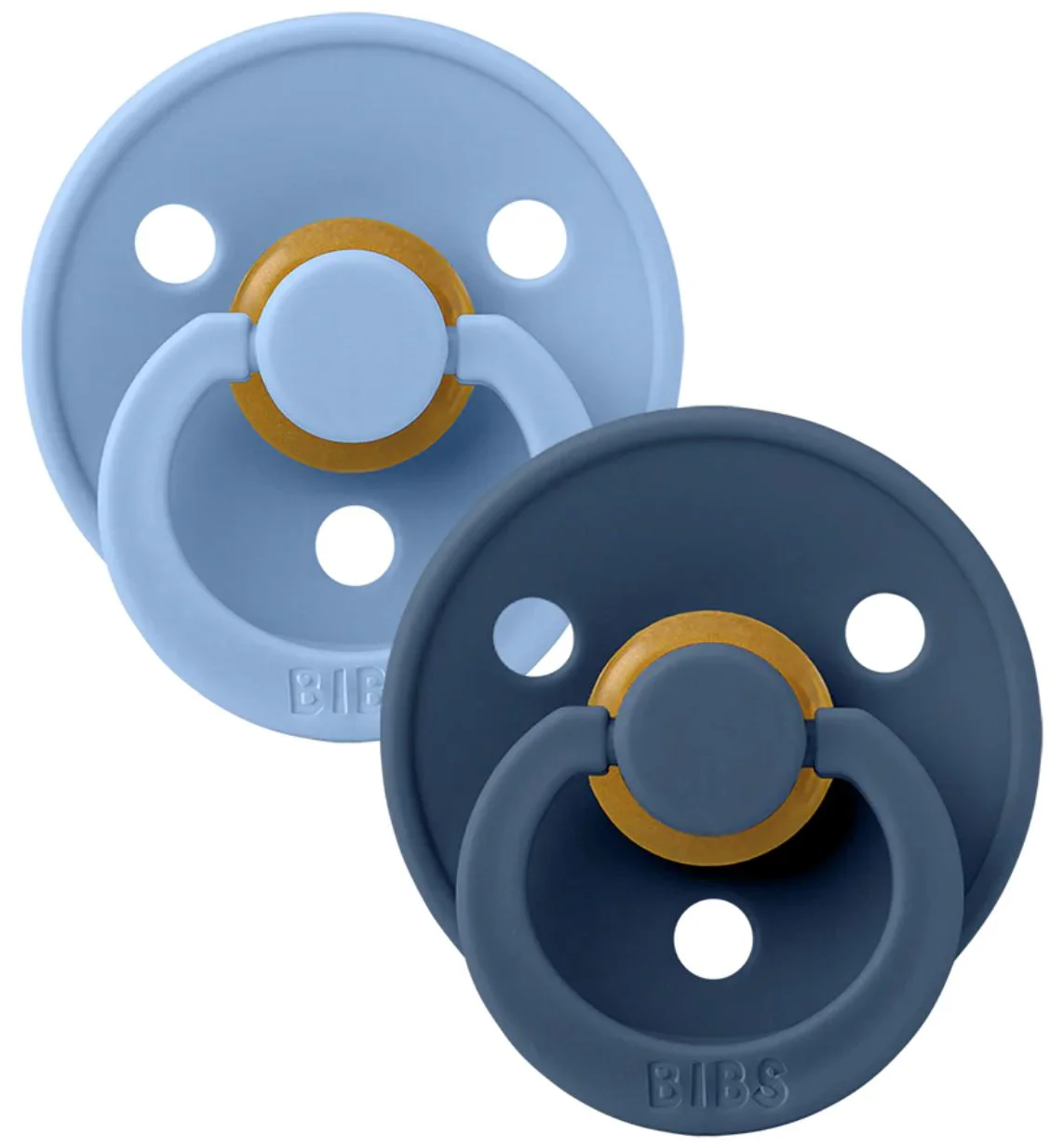 Set 2 suzete rotunde din latex BIBS Colour Sky Blue/Steel Blue (6-18 luni) foto