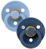 Set 2 suzete rotunde din latex BIBS Colour Sky Blue/Steel Blue (6-18 luni) foto