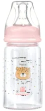 Biberon din sticla KikkaBoo Savanna Pink, 120 ml