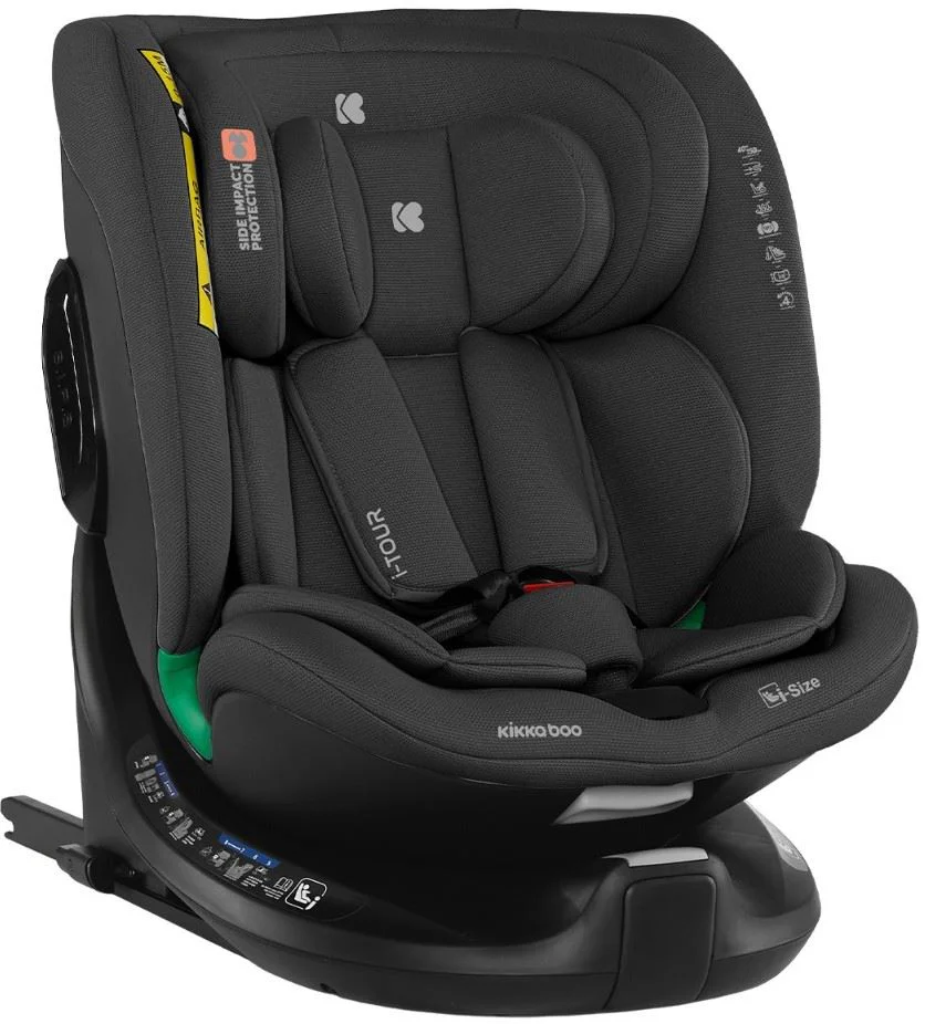 Scaun auto rotativ cu isofix KikkaBoo i-Tour Black, 40-150 cm foto