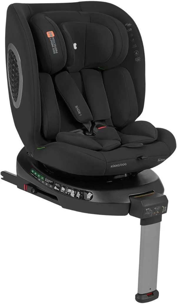 Scaun auto rotativ cu isofix KikkaBoo i-Rove Black, 40-150 cm