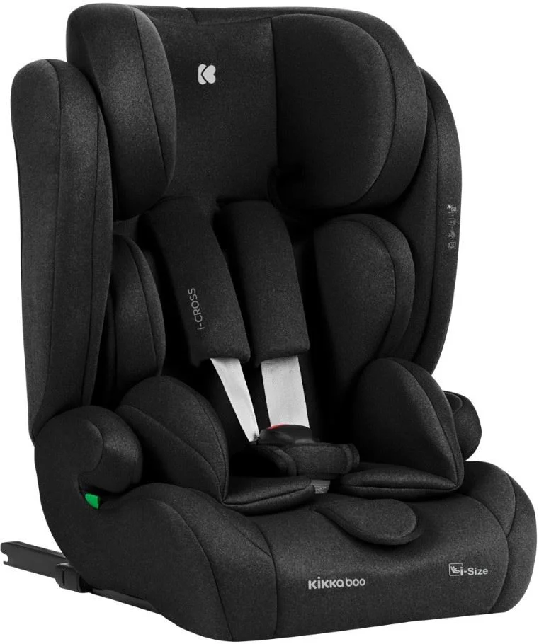 Scaun auto cu isofix KikkaBoo i-Cross Black, 76-150 cm