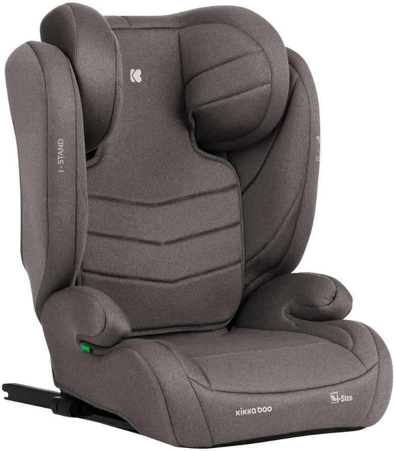 Scaun auto cu isofix i-Size KikkaBoo i-Stand Brown, 100-150 cm foto