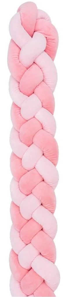 Protectie laterala impletita KikkaBoo Pink (15 cm grosime), 180 cm