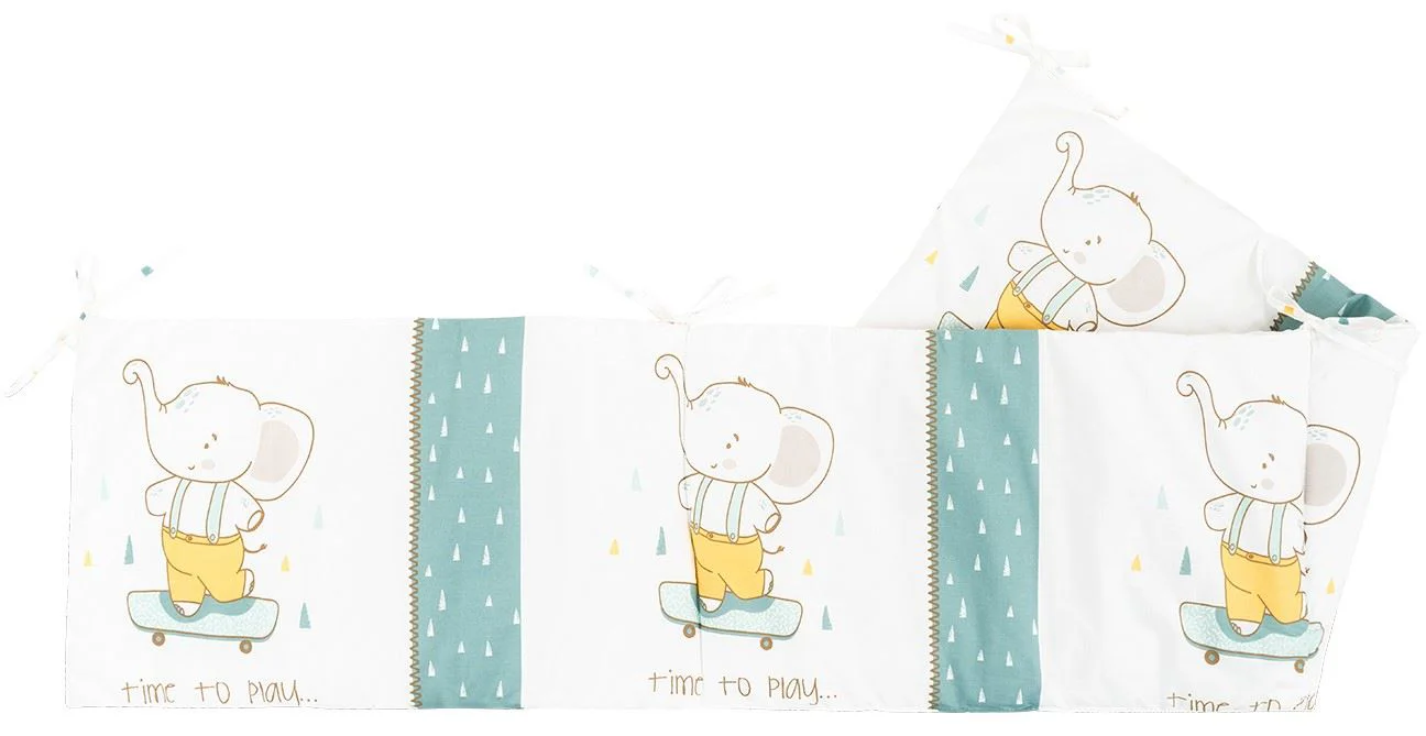 image for Бортики для кроватки KikkaBoo Elephant Time, 210 см foto