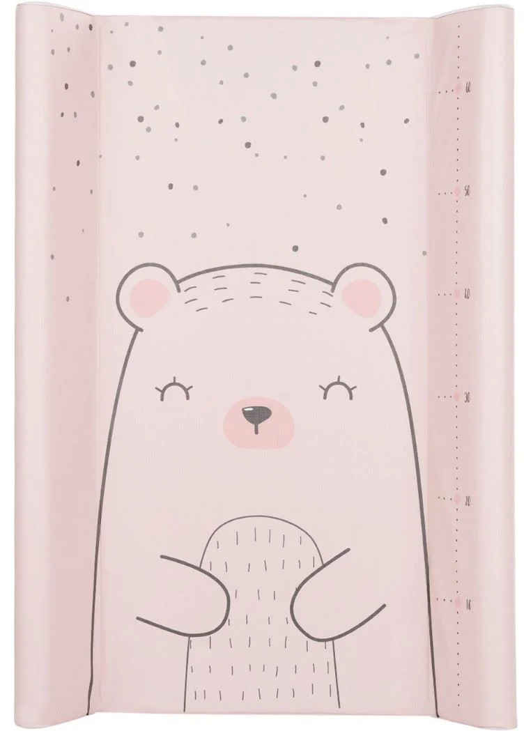 Saltea pentru infasat moale KikkaBoo Bear with me Pink, 80x50 cm