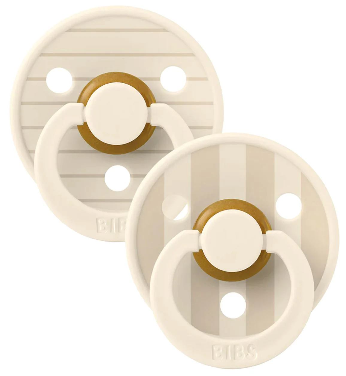 Set 2 suzete rotunde din latex BIBS Studio Colour Pin - Ivory Vanilla Mix (6-18 luni) foto