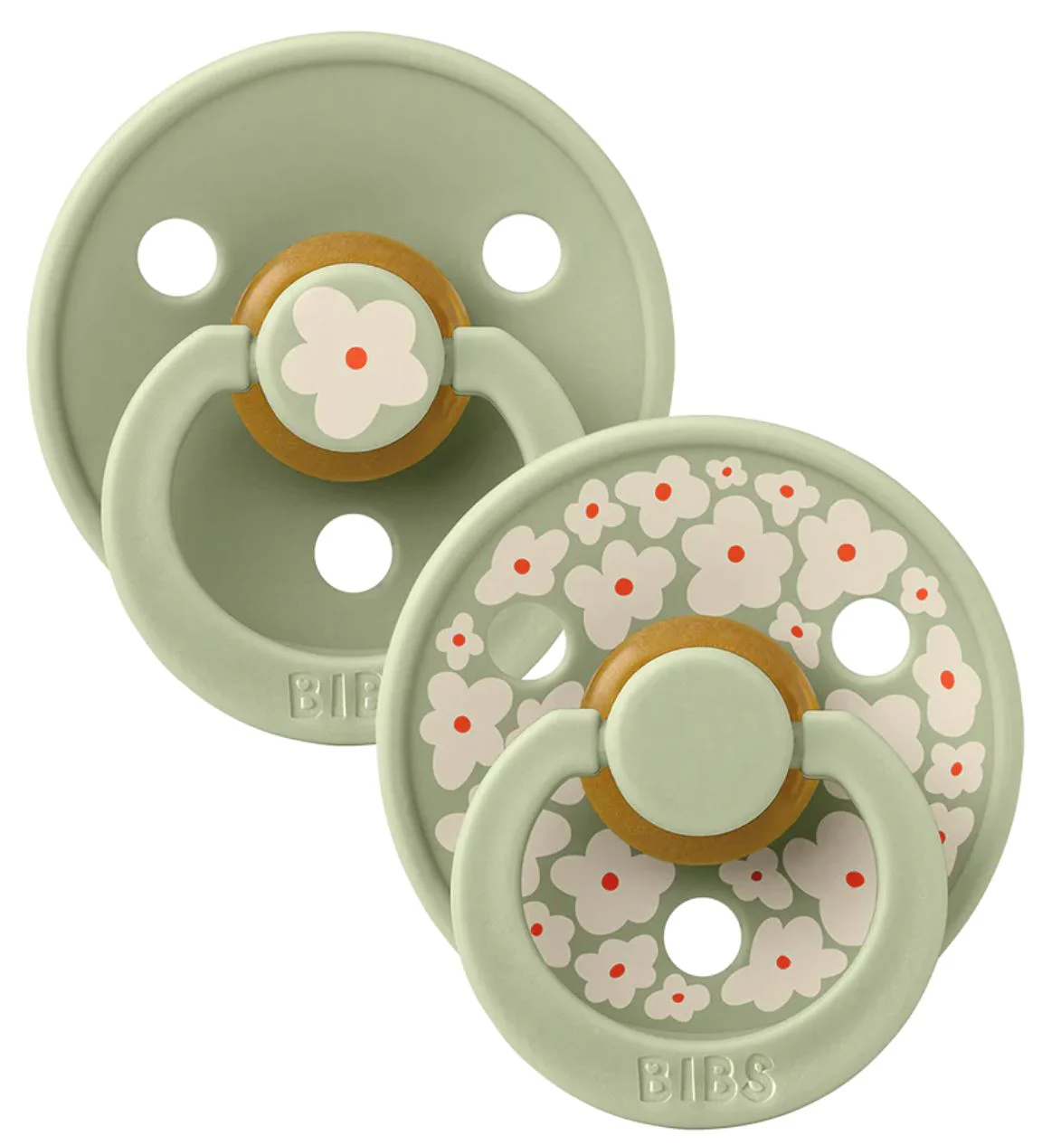 Set 2 suzete rotunde din latex BIBS Studio Colour Jasmine - Sage Mix (6-18 luni) foto
